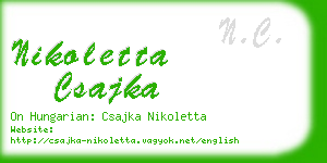 nikoletta csajka business card